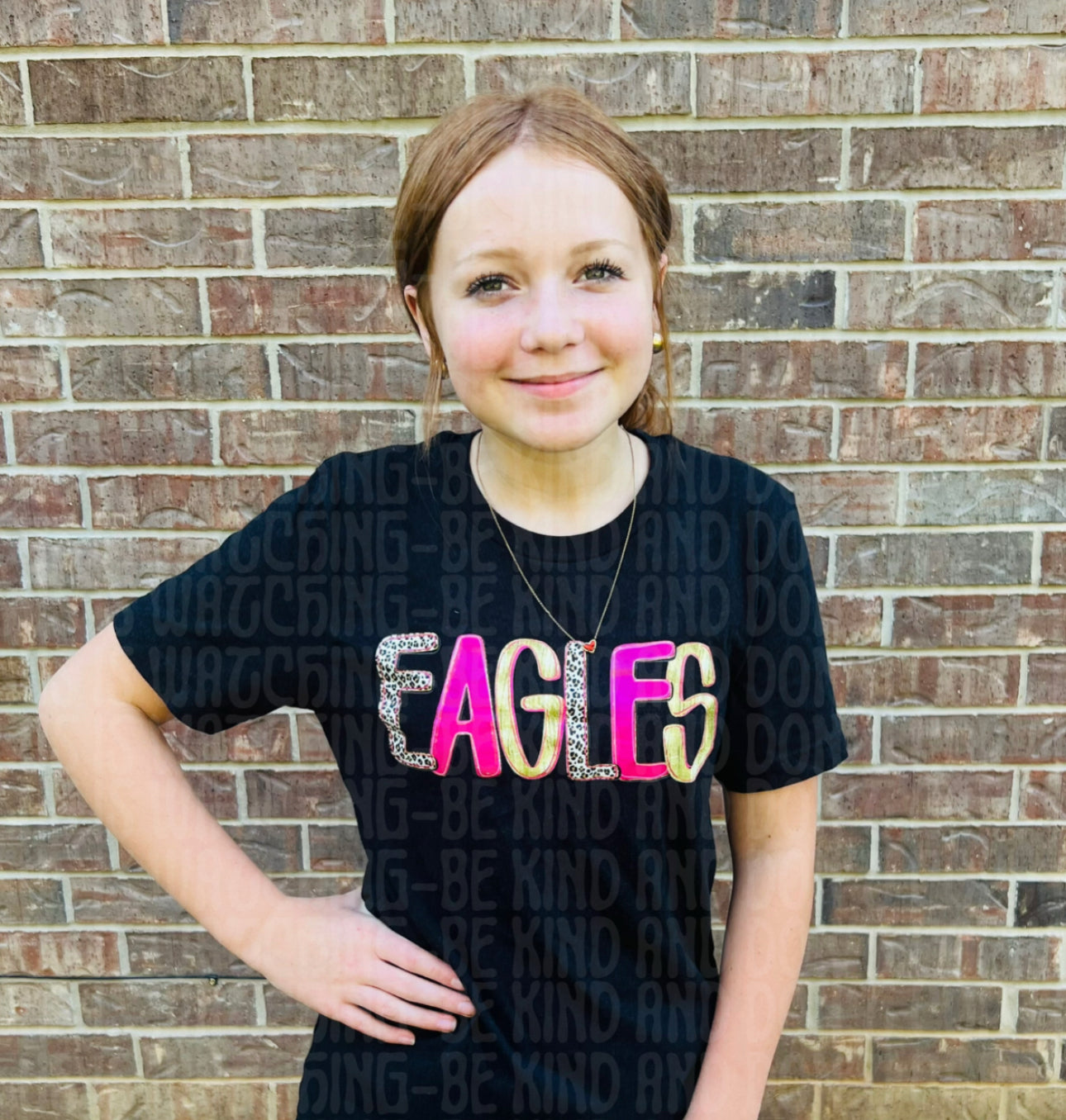 Eagles Pink Leopard Print Mascot