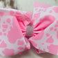 Pink Cow Print Hair Bow