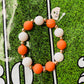 Orange & White Beaded Bracelet