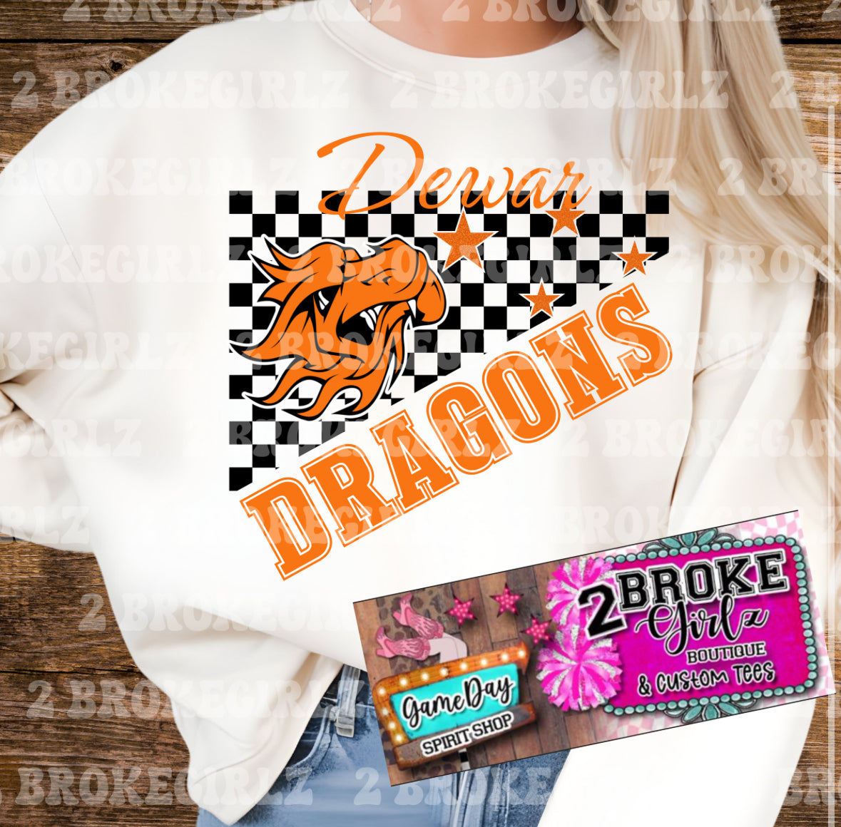 Dewar Dragons Checkered Crewneck