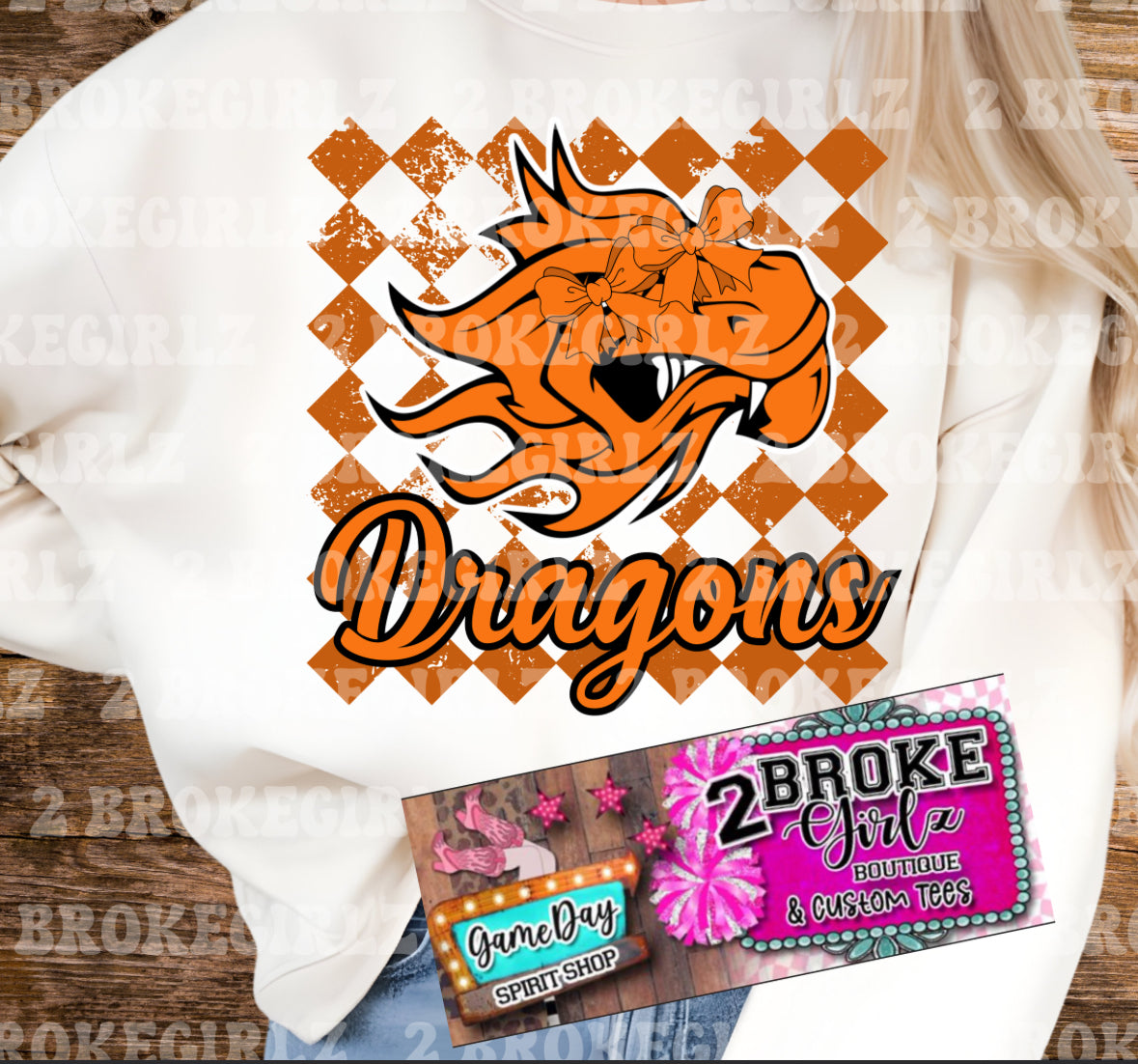 Dragons Checkered Crewneck