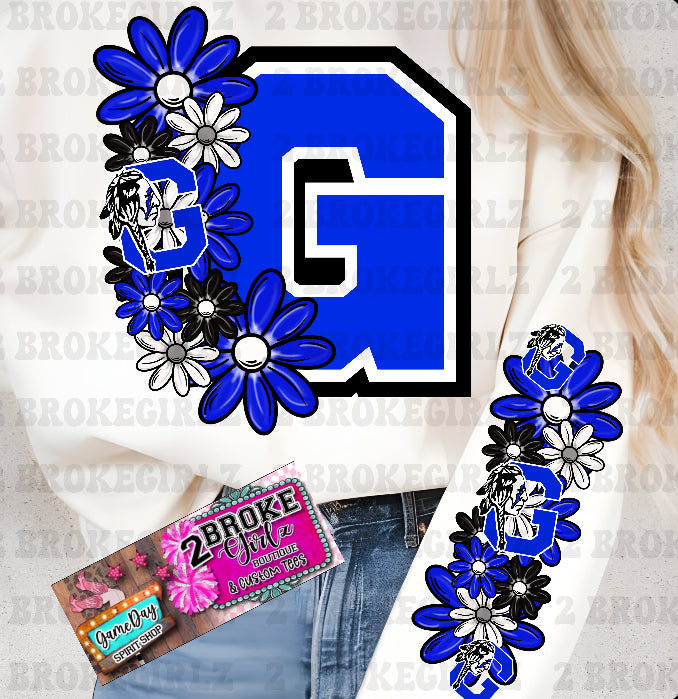 Warriors Floral Tee/Sweatshirt