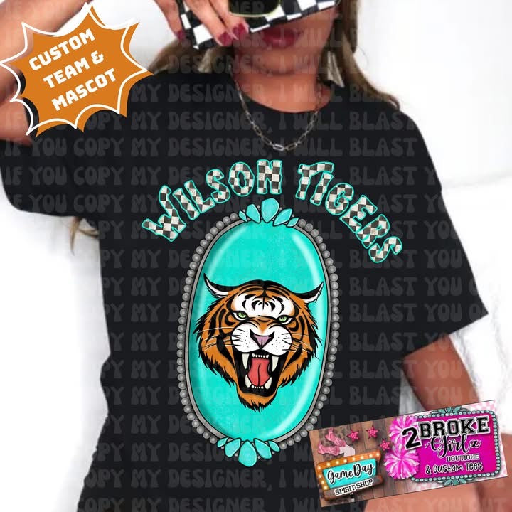 Custom Mascot Turquiose Tee/Sweatshirt