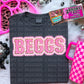 Custom Pink Checkered School Spirit Comfort Color Tee