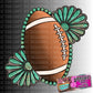 PNG ONLY Western Cowgirl Turquoise Football – Chunky Jewelry-Inspired Game Day Spirit
