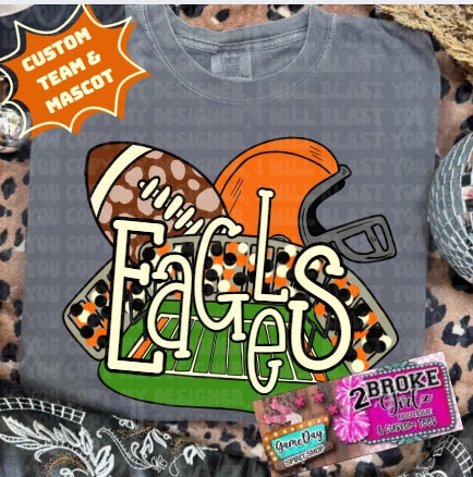 Hand Drawn Eagles Football Field