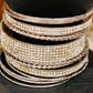 Silver Multi Layered Rhinestone Bracelet