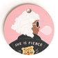 She is Fierce Pink Cutting Board Round