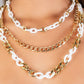 Layered Chain Necklace - White